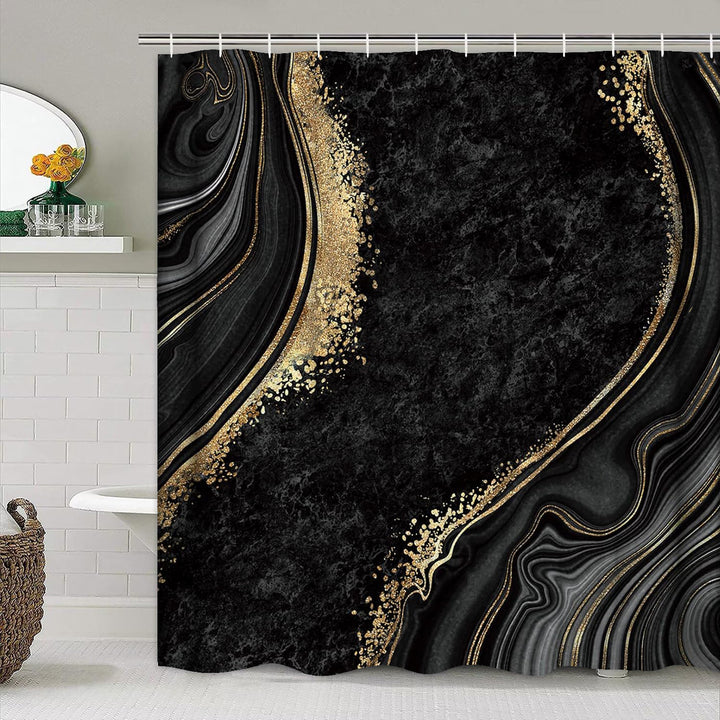 Artistic Marble Texture Shower Curtain Bowlift