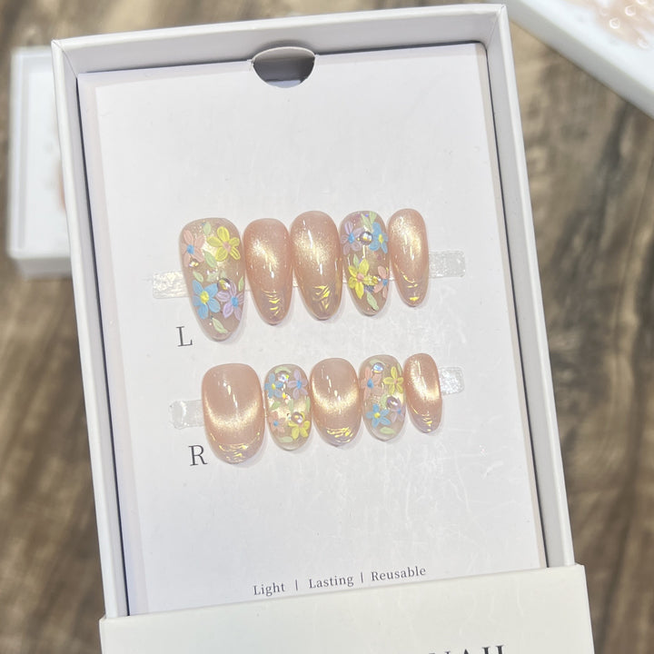 Floral Art Press-On Nail Set Bowlift