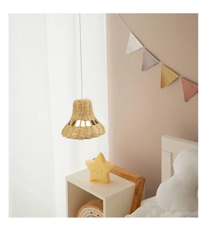 Handmade hanging lamp made of natural material Bowlift