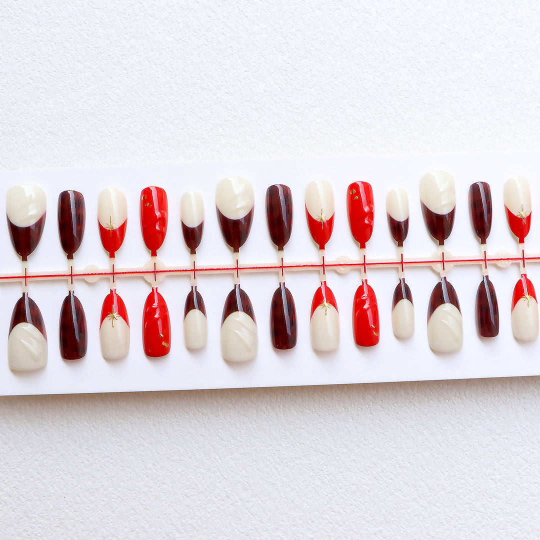 Decorative Press-On Nail Art Set with Unique Patterns Bowlift