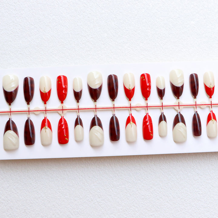 Decorative Press-On Nail Art Set with Unique Patterns Bowlift