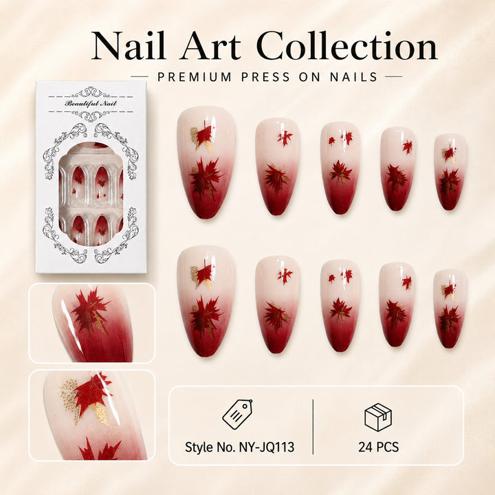 Artificial nails with leaf design Bowlift