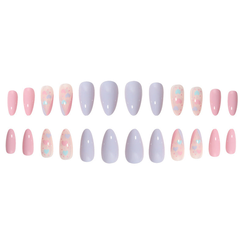 Heart-Detail Stiletto Press-On Nails Bowlift