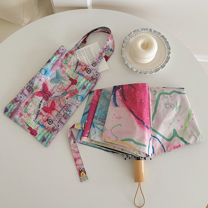 Women Foldable Designer Bag with Creative Art Motif Bowlift
