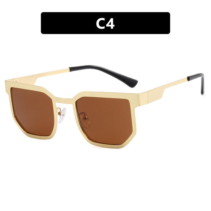 Ladies modern sunglasses in trendy rectangular design with narrow metal frame Bowlift