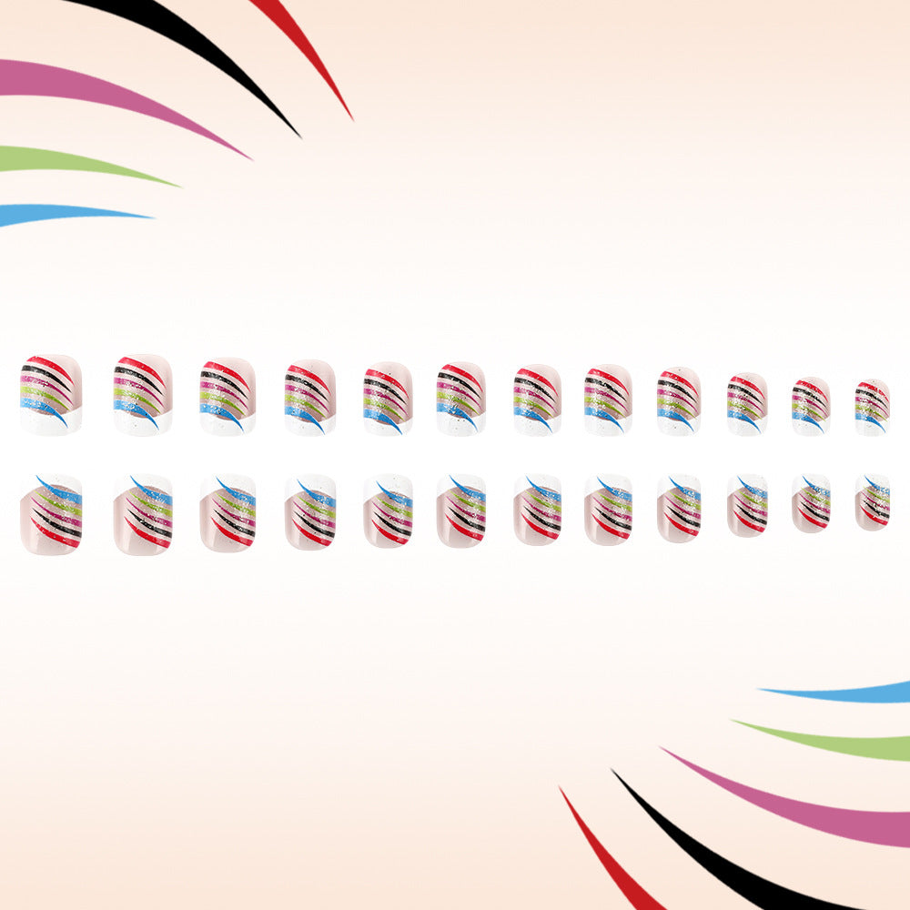 Stylish French Tip Nail Art Set Bowlift