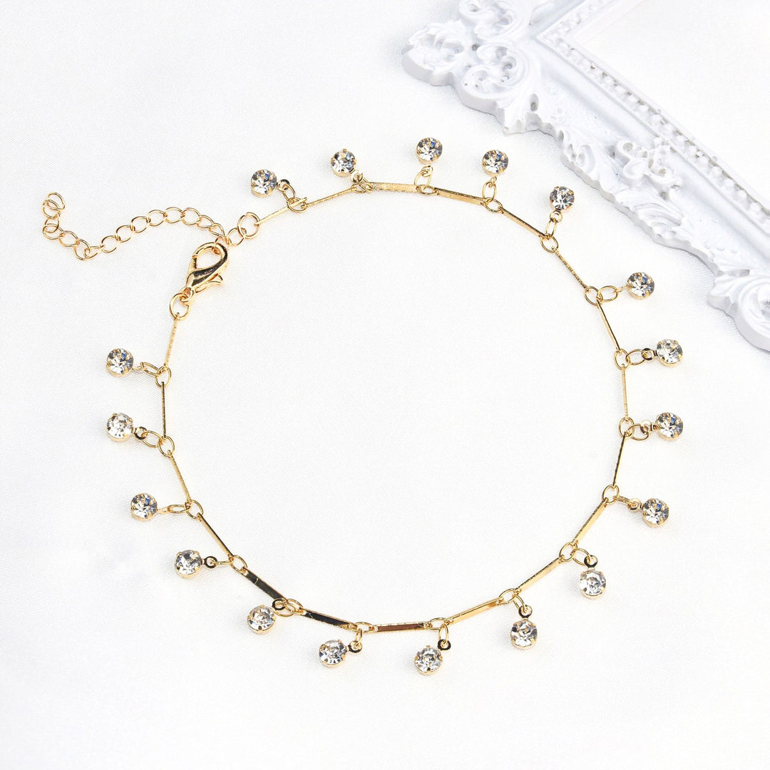 Elegant Crystal Chain Anklet Bowlift