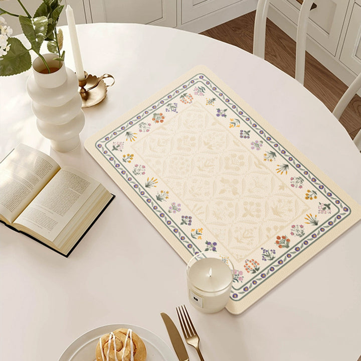 Floral Design Kitchen Mat Bowlift