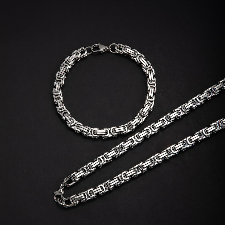 Elegant Interlocking Chain Necklace and Bracelet Set Bowlift