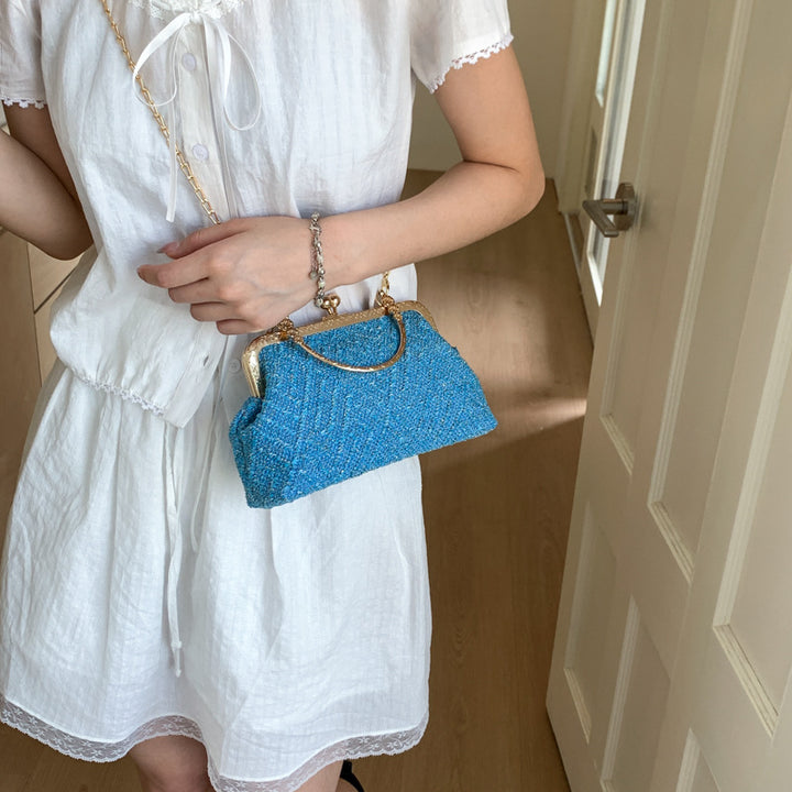 Vintage-Inspired Textured Crossbody Bag Bowlift