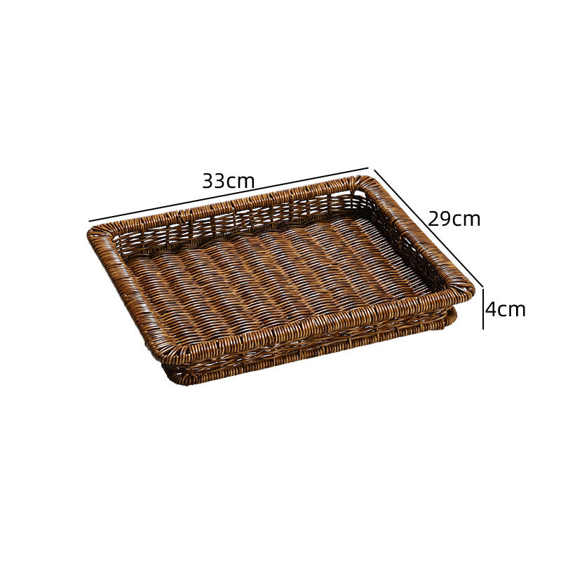 Unisex Rectangular Storage Basket made of braided rattan Bowlift