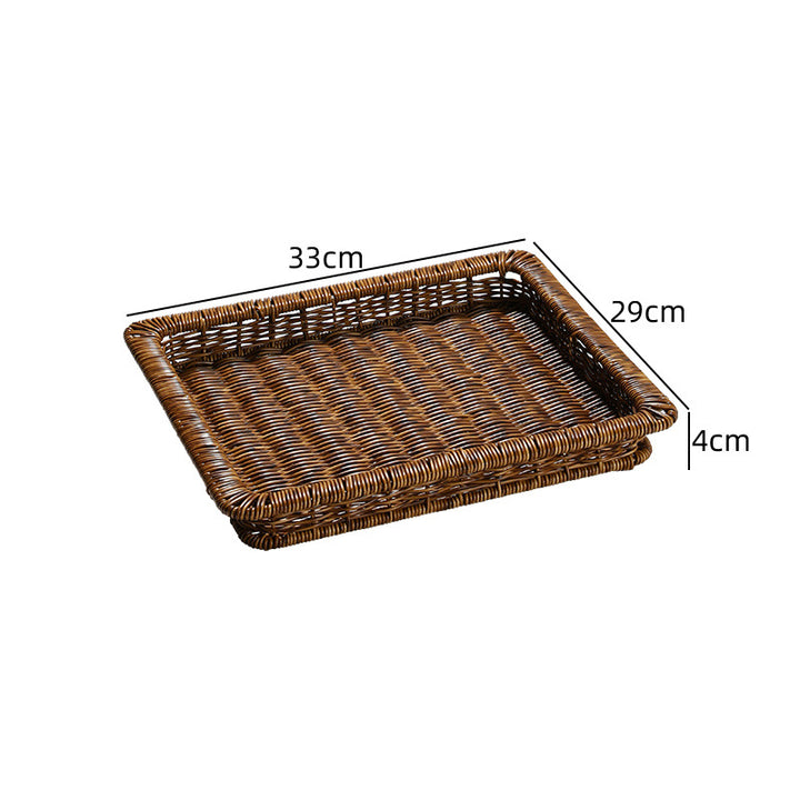 Unisex Rectangular Storage Basket made of braided rattan Bowlift