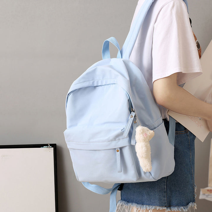 Casual Backpack with Plush Keychain Bowlift