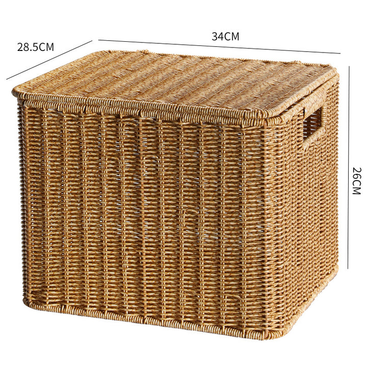 Handcrafted Rectangular Wicker Storage Box Bowlift