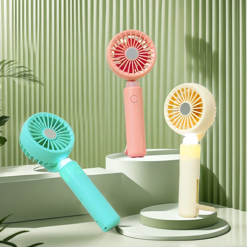 Women's Portable Hand Fan with Integrated LED Lighting Bowlift