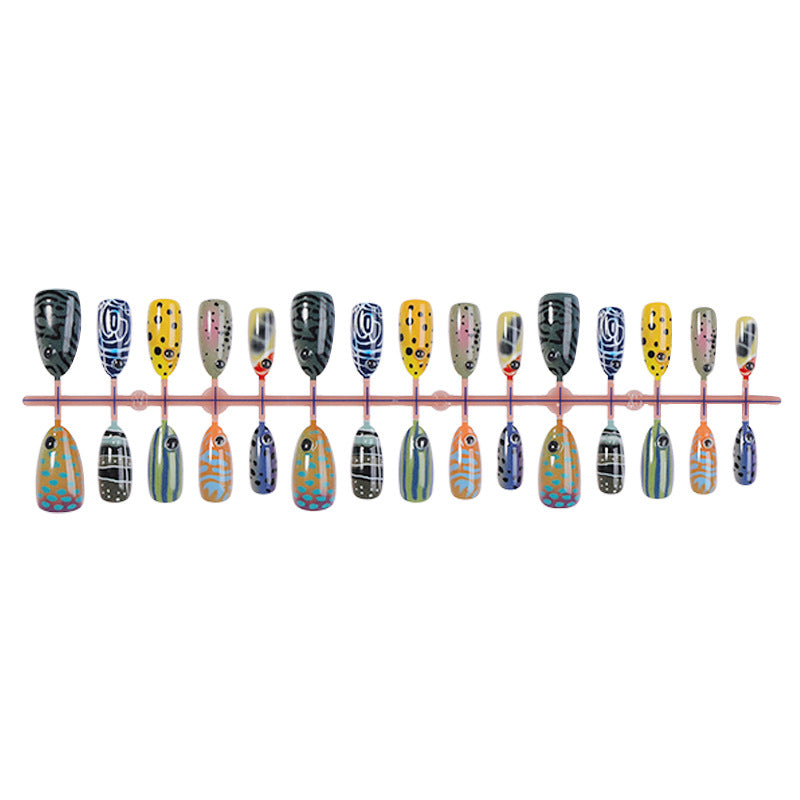 Artificial nail set with maritime fish design Bowlift