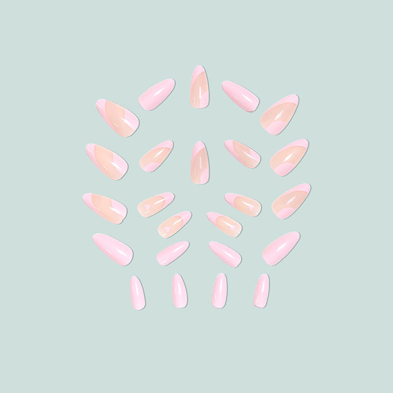 Artful Stiletto artificial nails with heart design Bowlift