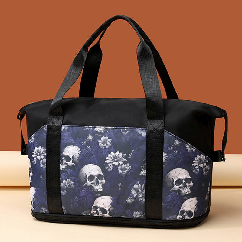 Artistic Skull Print Gym Duffel Bag Bowlift