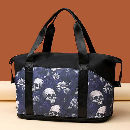 Artistic Skull Print Gym Duffel Bag Bowlift