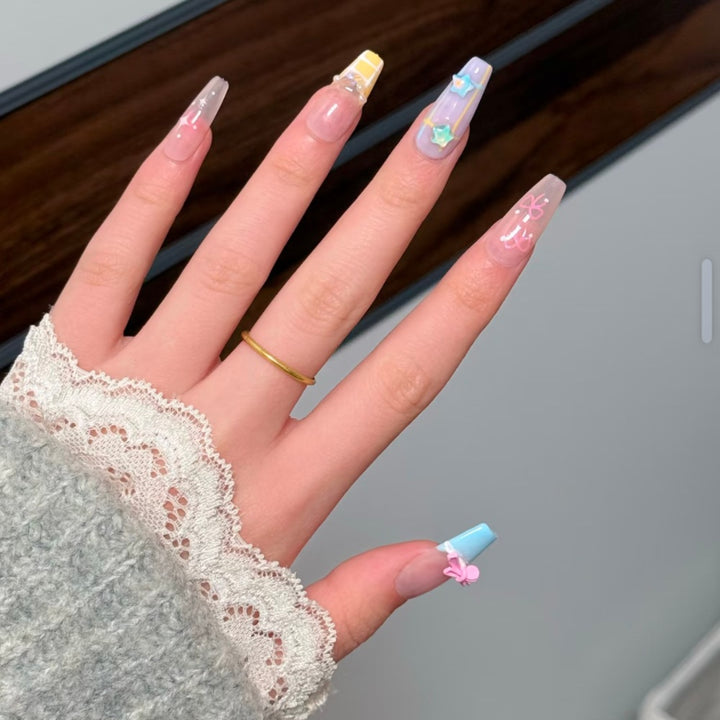 Artistic Detailed Press-On Nail Design Bowlift