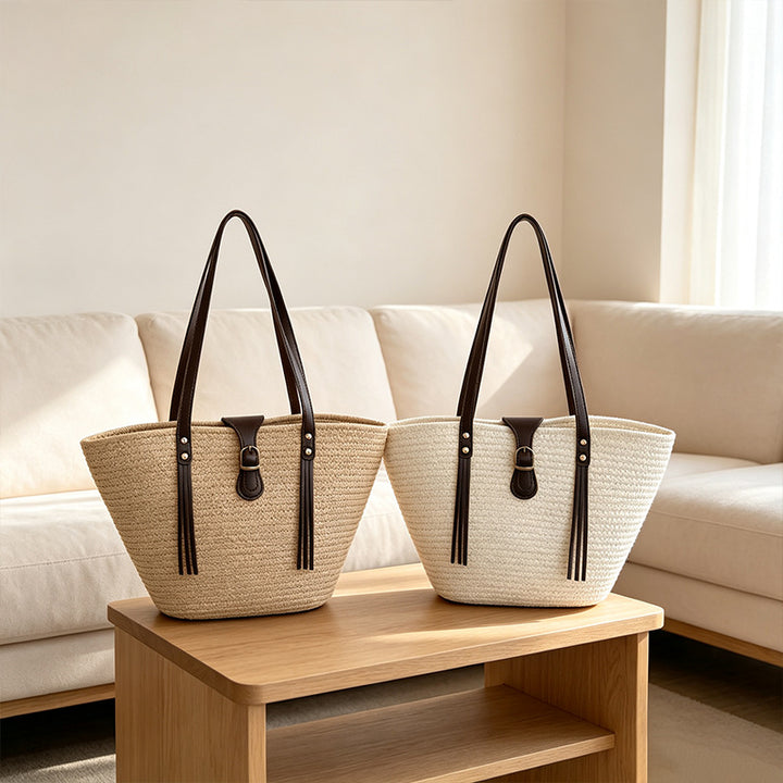 Stylish Woven Beach Tote Bowlift