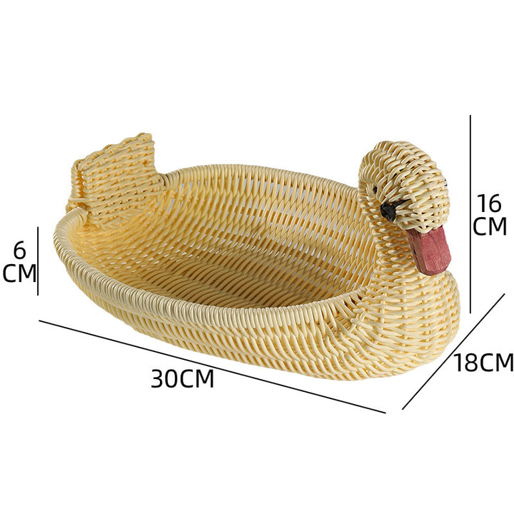 Decorative Woven Duck-Shaped Storage Basket Bowlift