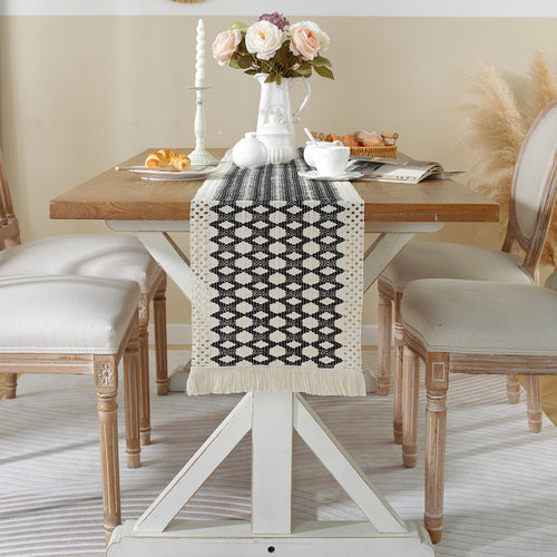 Woven Geometric Pattern Table Runner