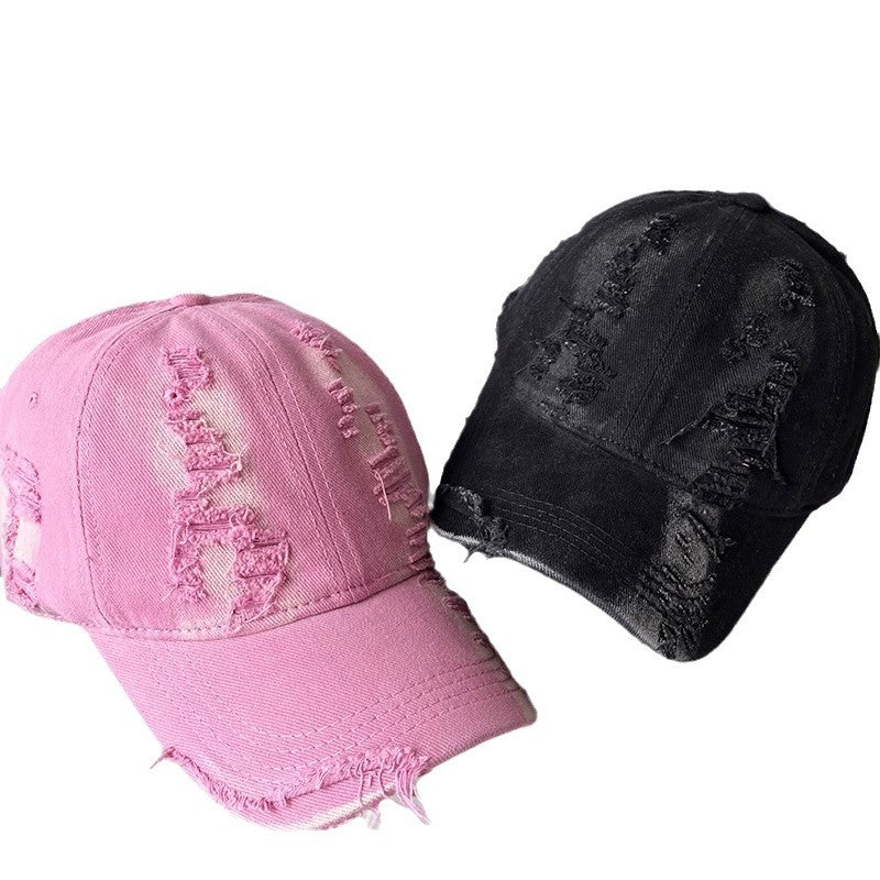 Women's Distressed Vintage-Inspired Baseball Cap Bowlift