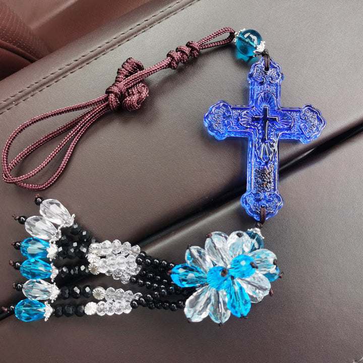 BowLift | Crystal Cross Car Pendant