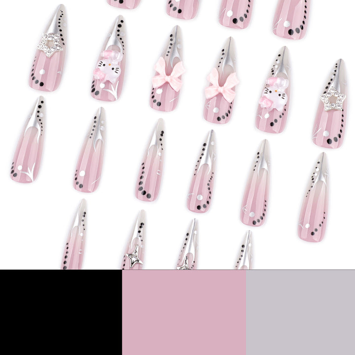 Artful Nail Extensions with Glamorous Decor Bowlift