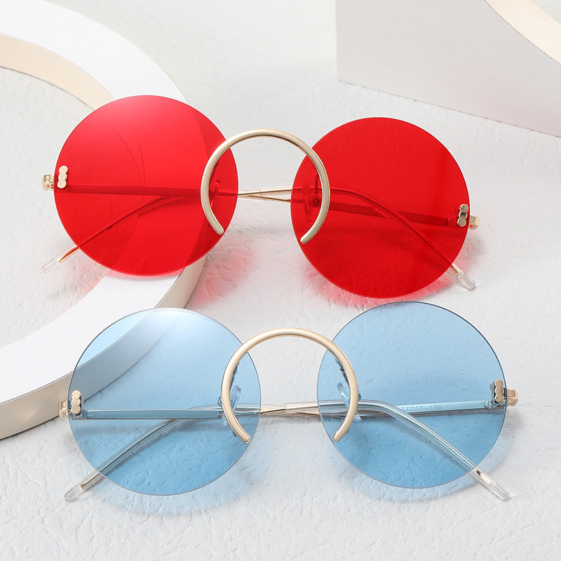 Women's fashionable round sunglasses with innovative metal frame Bowlift