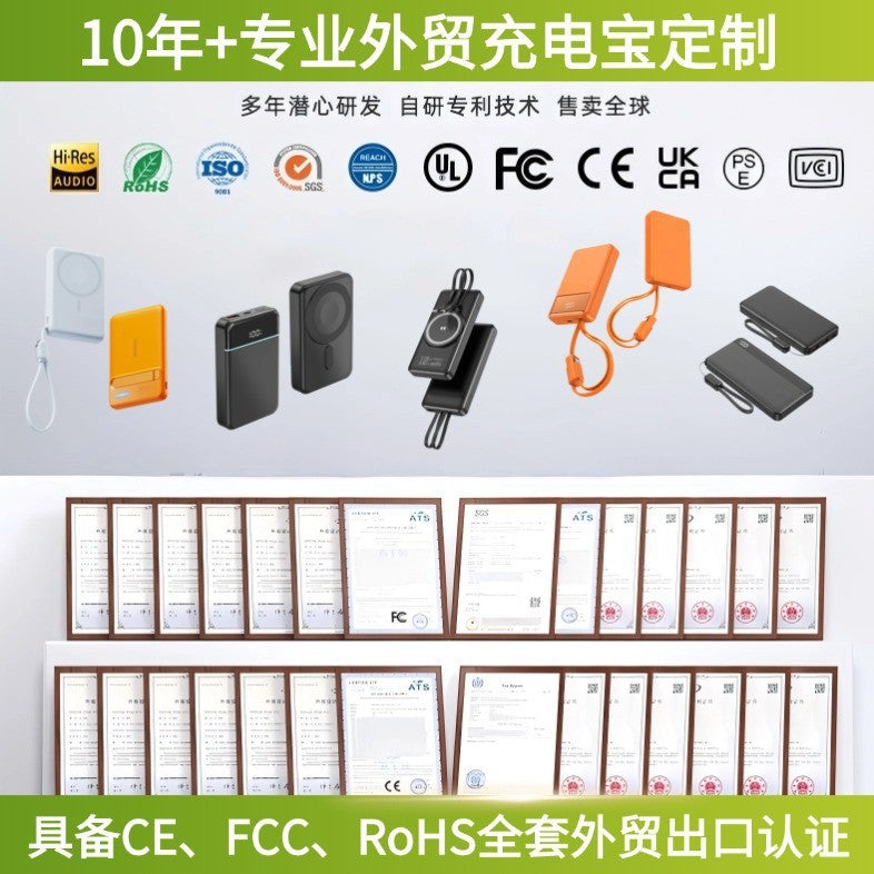 High-Capacity Fast-Charging Portable Power Bank with Built-in Cables Bowlift
