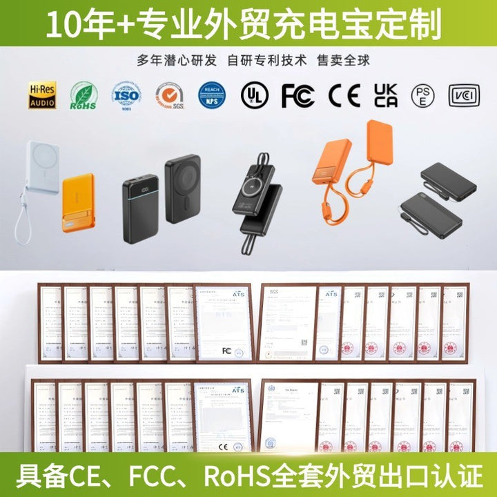 High-Capacity Fast-Charging Portable Power Bank with Built-in Cables Bowlift
