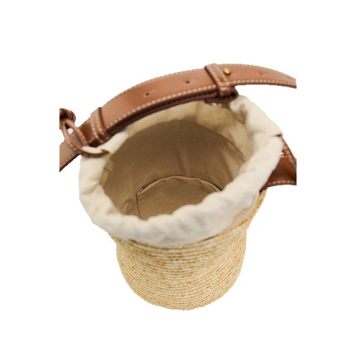 Handmade basket bag with elegant leather strap Bowlift