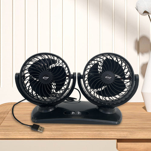 Dual-Head Portable Car Ventilation Fan Bowlift