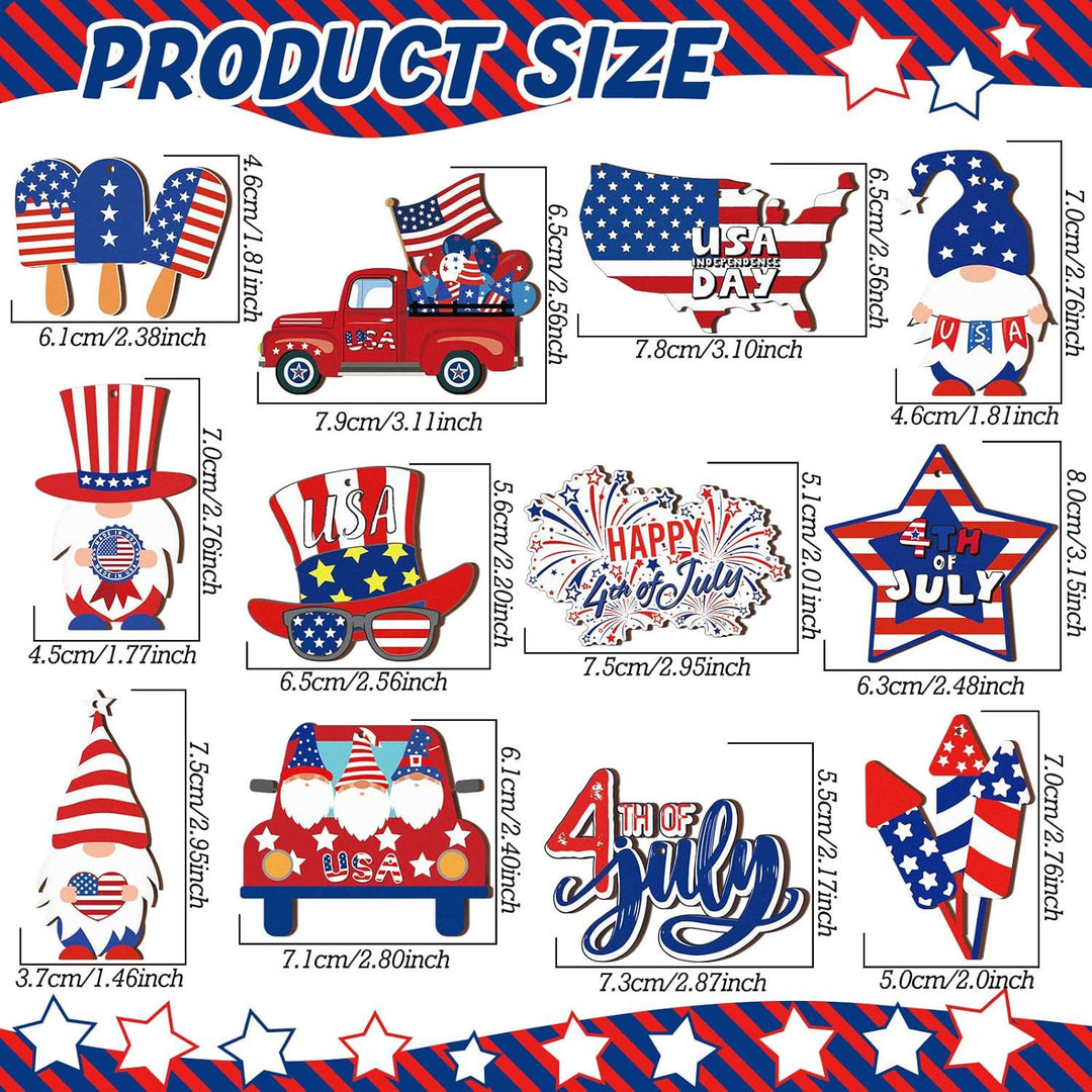 Unisex nan Set patriotic party decorations made of wood and stickers Bowlift