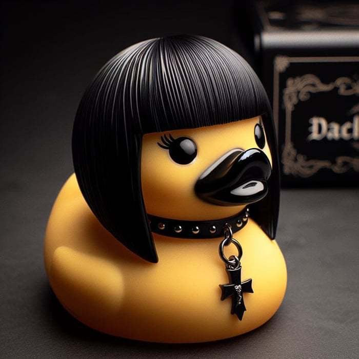 Decorative rubber duck with stylish haircut Bowlift