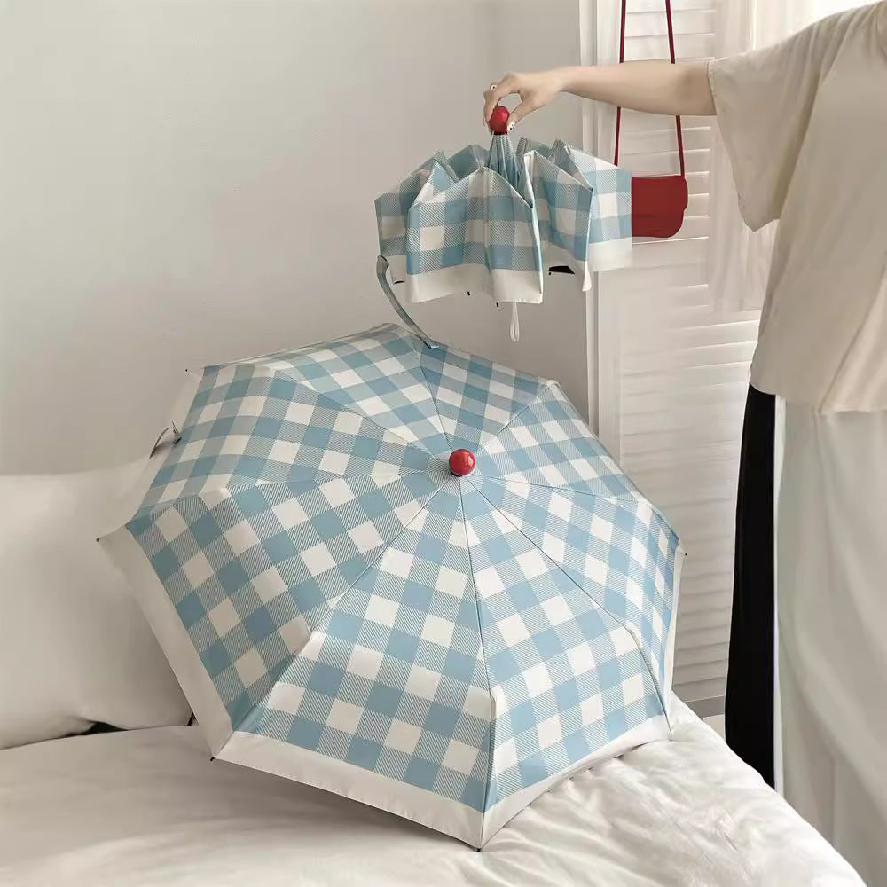 Ladies Foldable Umbrella with Double-layer Protective Structure Bowlift