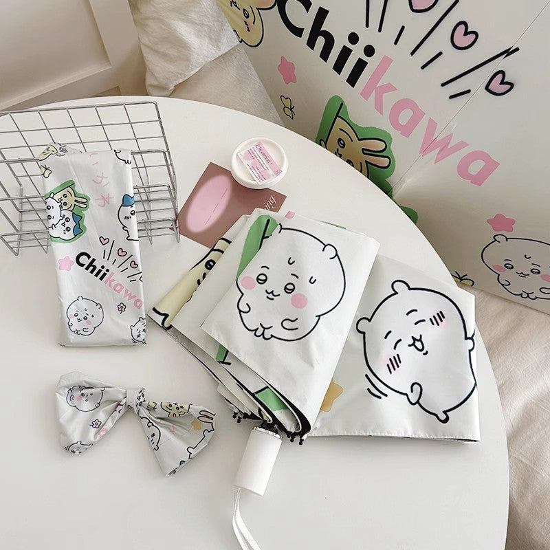 Women's Foldable Umbrella with Cute Cartoon Designs Bowlift