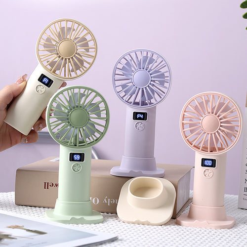 Women's Portable Mini Fan with Digital Control Bowlift