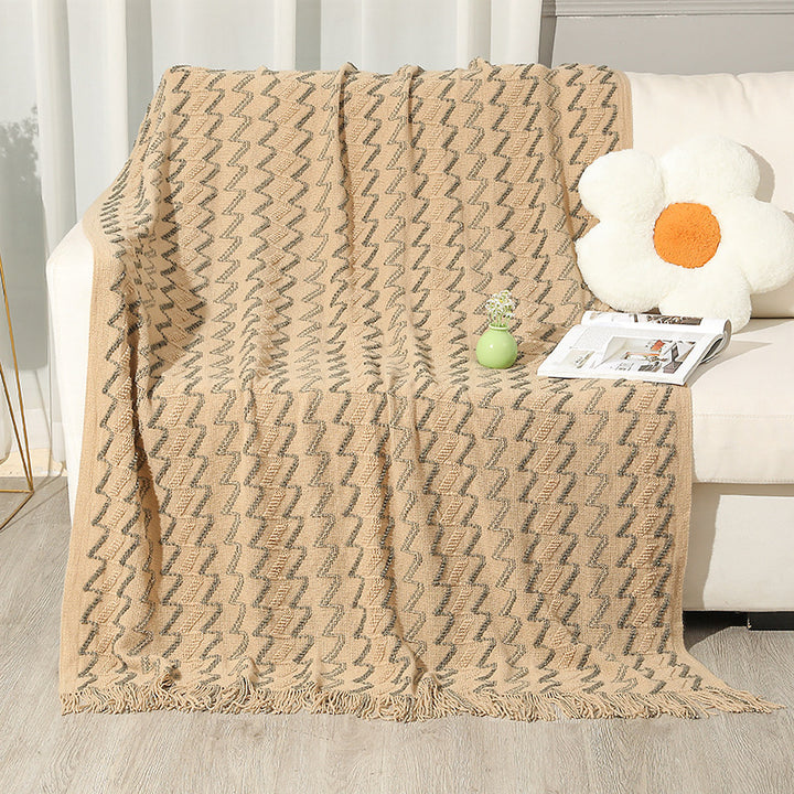 Women's Decorative Zigzag Knit Blanket Bowlift