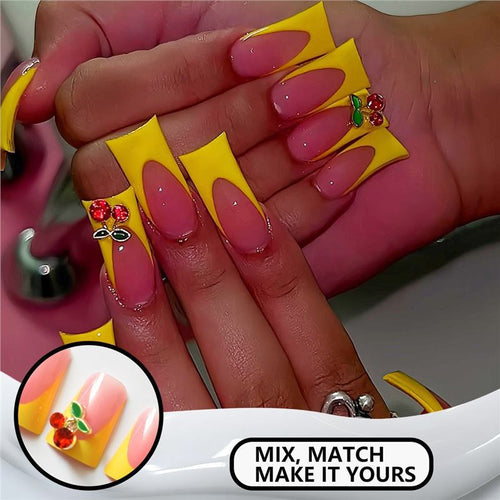 Chic Floral Accent Press-On Nails Bowlift