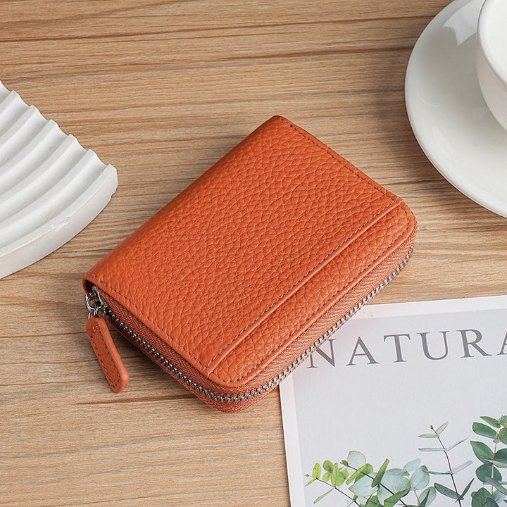 Premium Textured Leather Zip Wallet