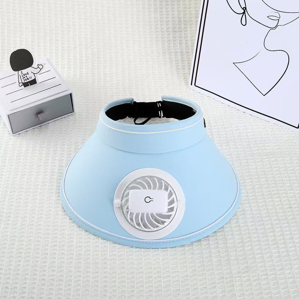 visor with detachable USB fan, adjustable headband and breathable UV protection Bowlift