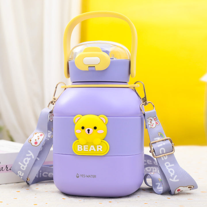 Women Insulated Drinking Bottle with Cute Bear Motif Bowlift