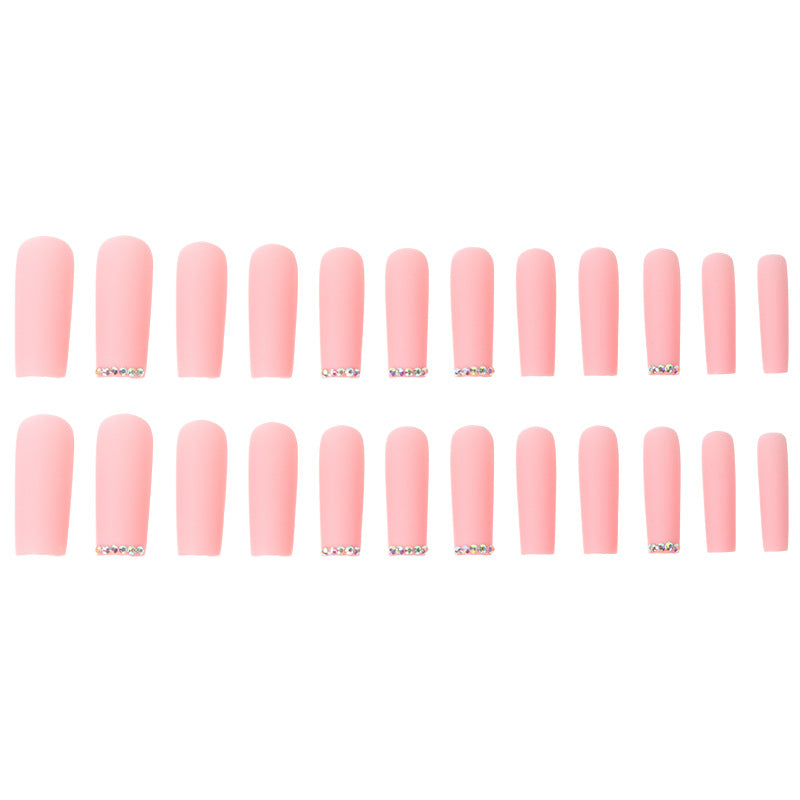 Long Press-On Nails with Rhinestone Accents Bowlift