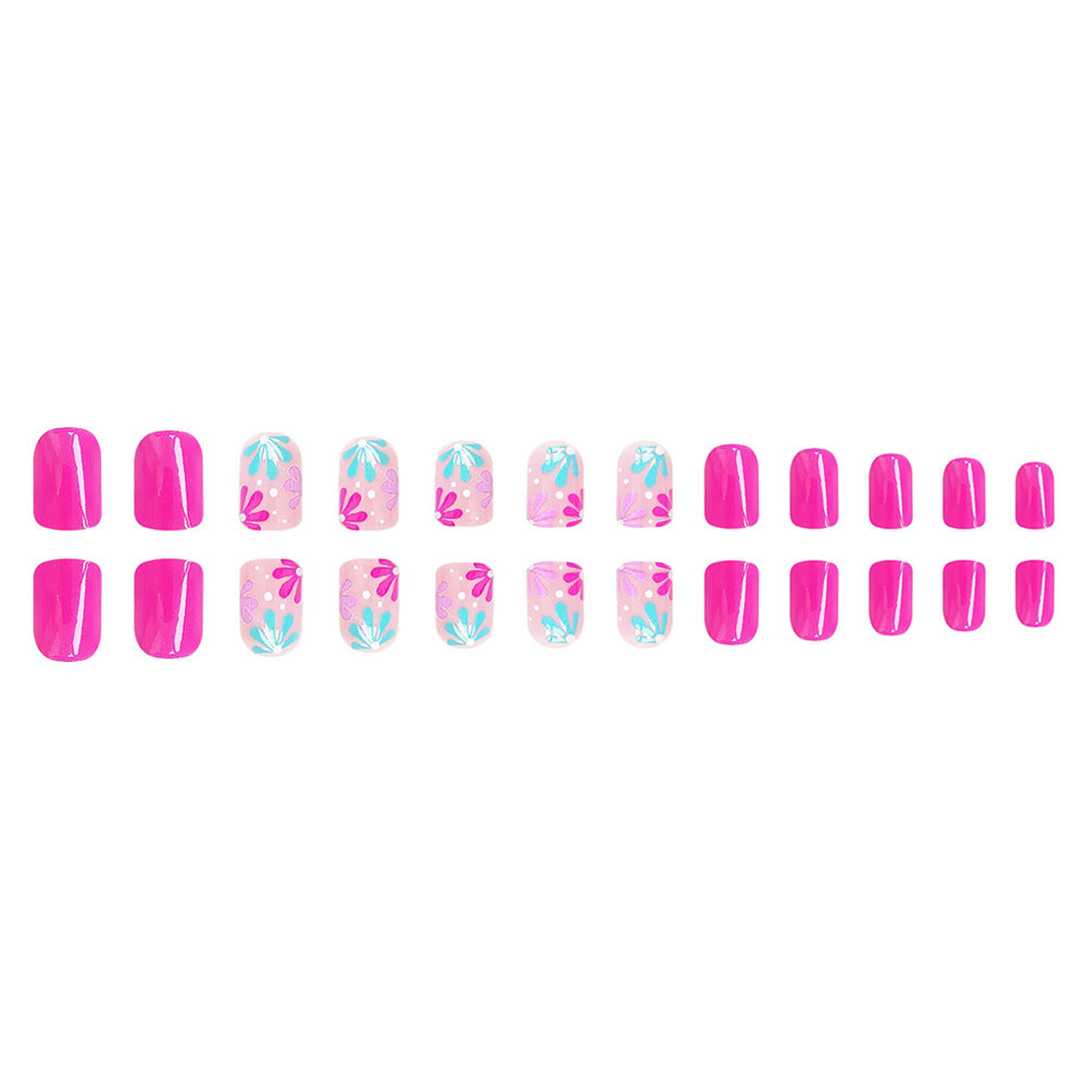 Artistic Floral Gel Nail Design Bowlift