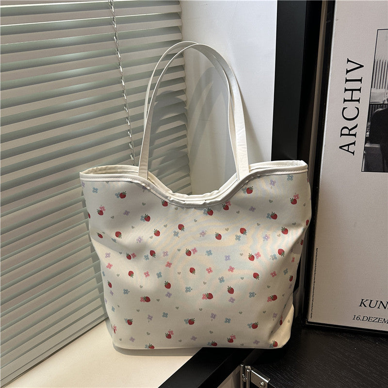 Floral Print Shopping Tote Bag Bowlift