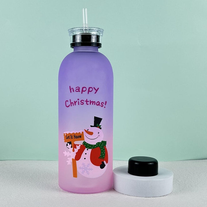 Ladies Motivational Water Bottle with Cheerful Christmas Design Bowlift