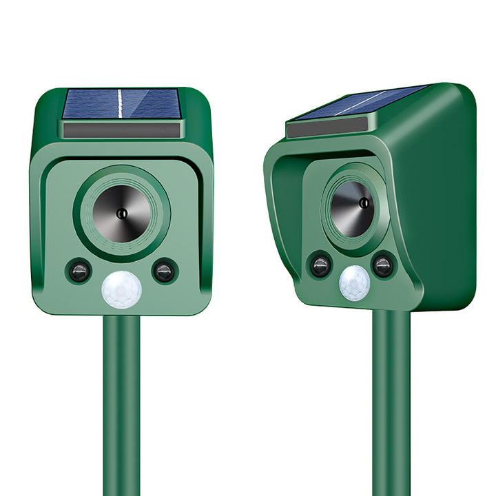 Solar-powered high-frequency animal repellent device Bowlift